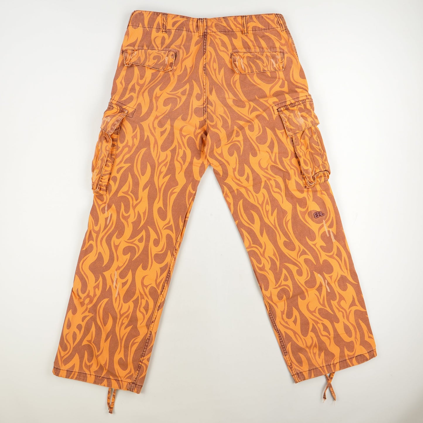 ERL Printed Flame Cargo Pants Orange