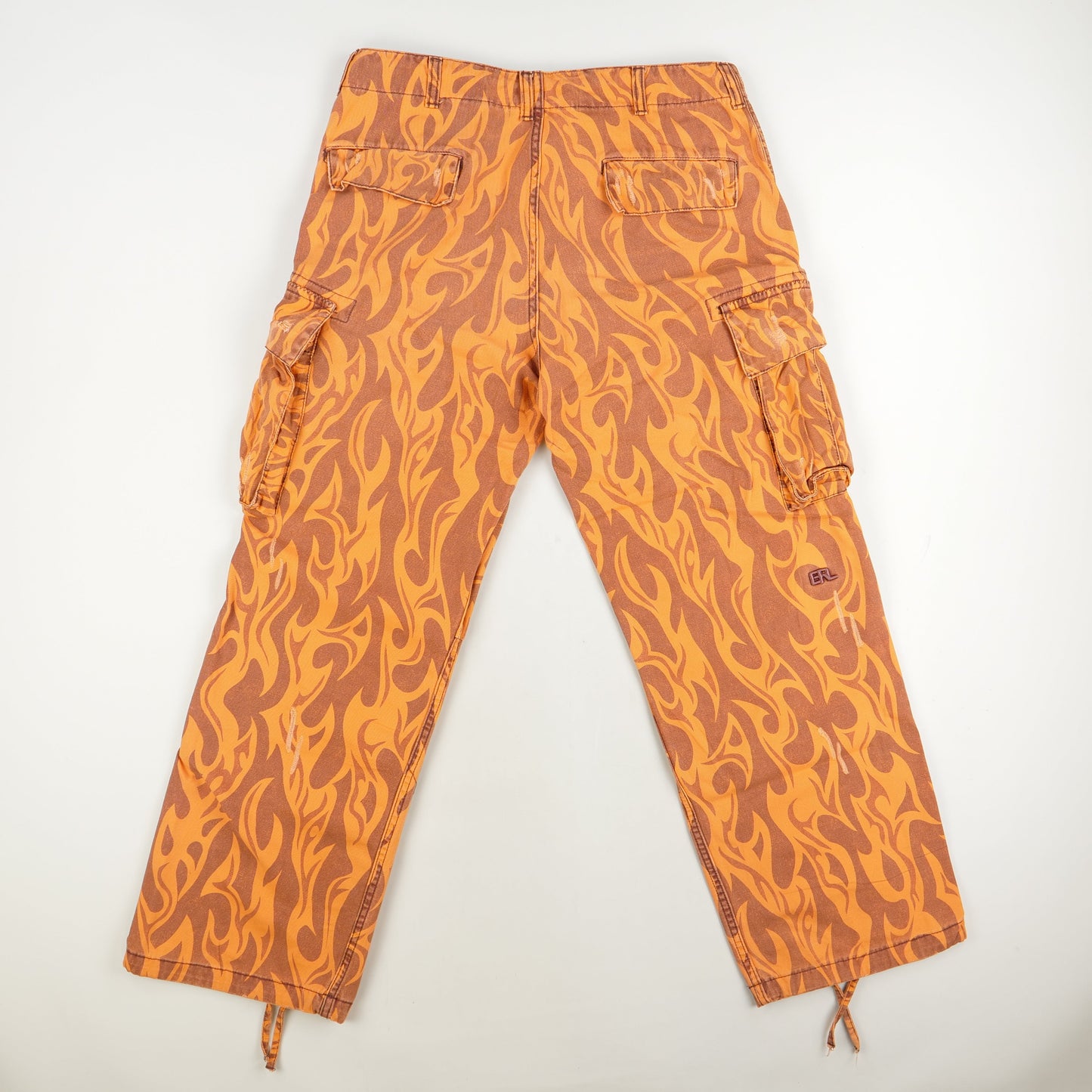 ERL Printed Flame Cargo Pants Orange